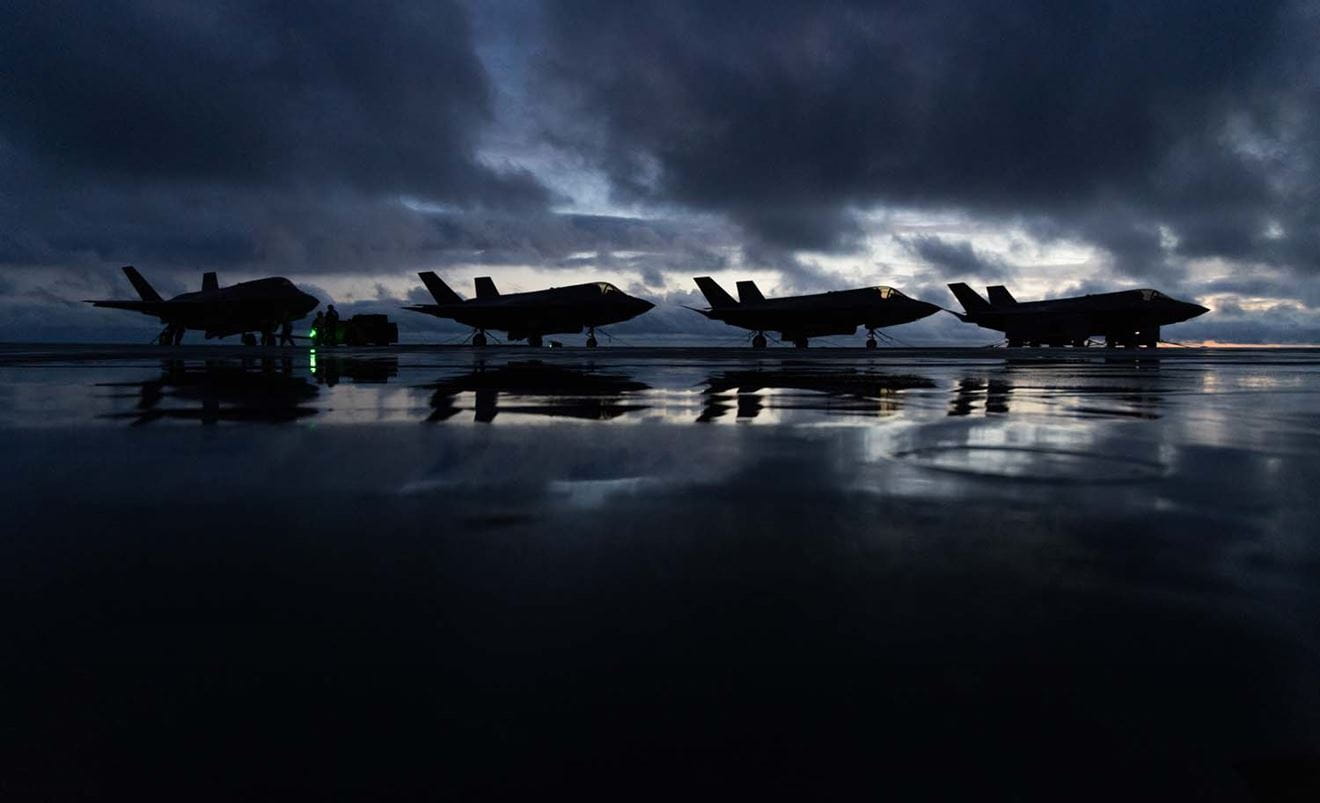 F-35s on the deck of HMS Prince of Wales