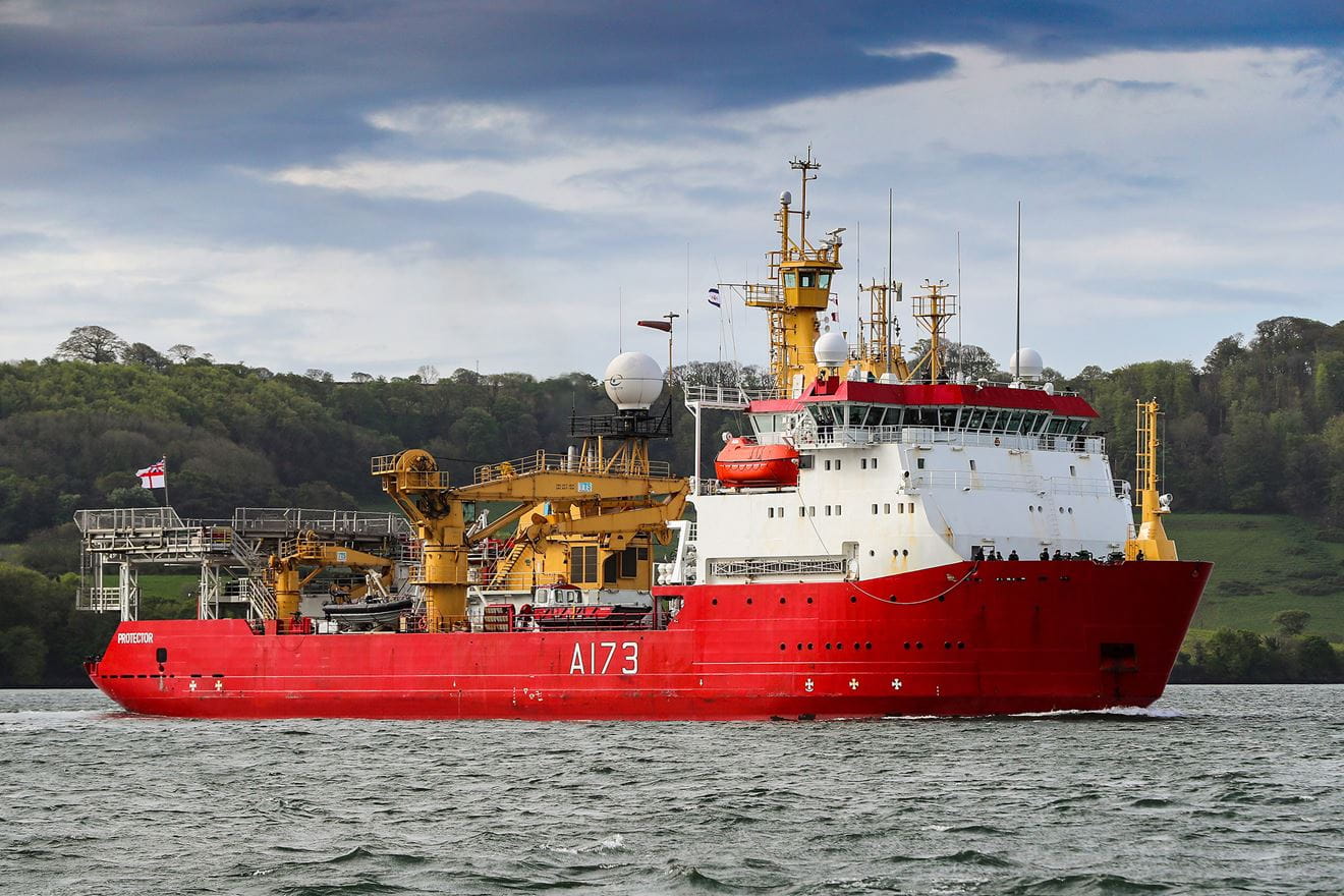 Protector pictured entered Plymouth Sound Protector pictured entered Plymouth Sound