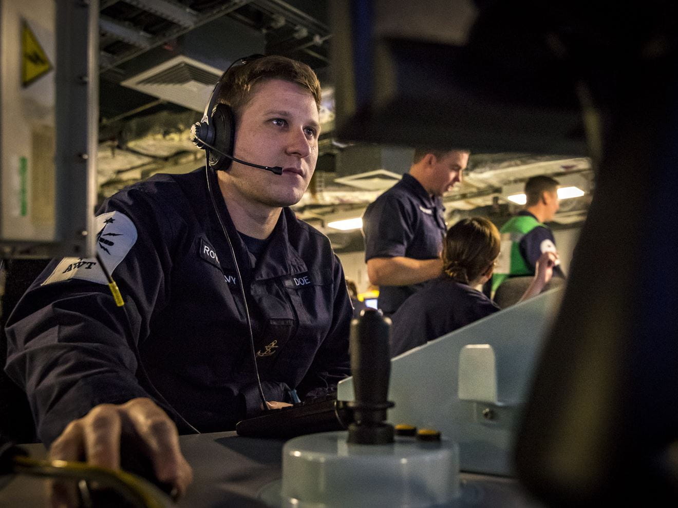 Above Water Warfare Specialist LS Doe during an air defence exercise on HMS Queen Elizabeth in 2018 Above Water Warfare Specialist LS Doe during an air defence exercise on HMS Queen Elizabeth in 2018
