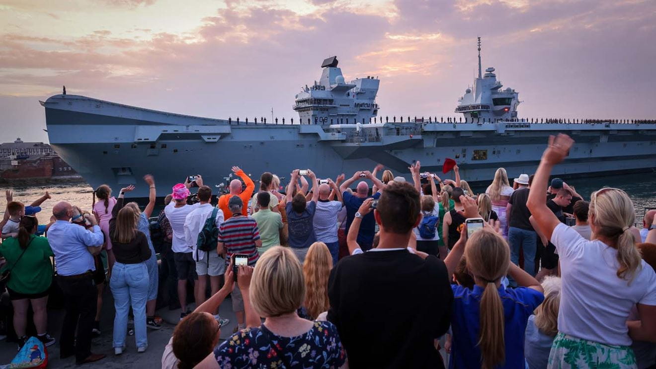 HMS Queen Elizabeth sailed from Portsmouth to go on her autumn deployment. Picture: LPhot Stuart Dickson