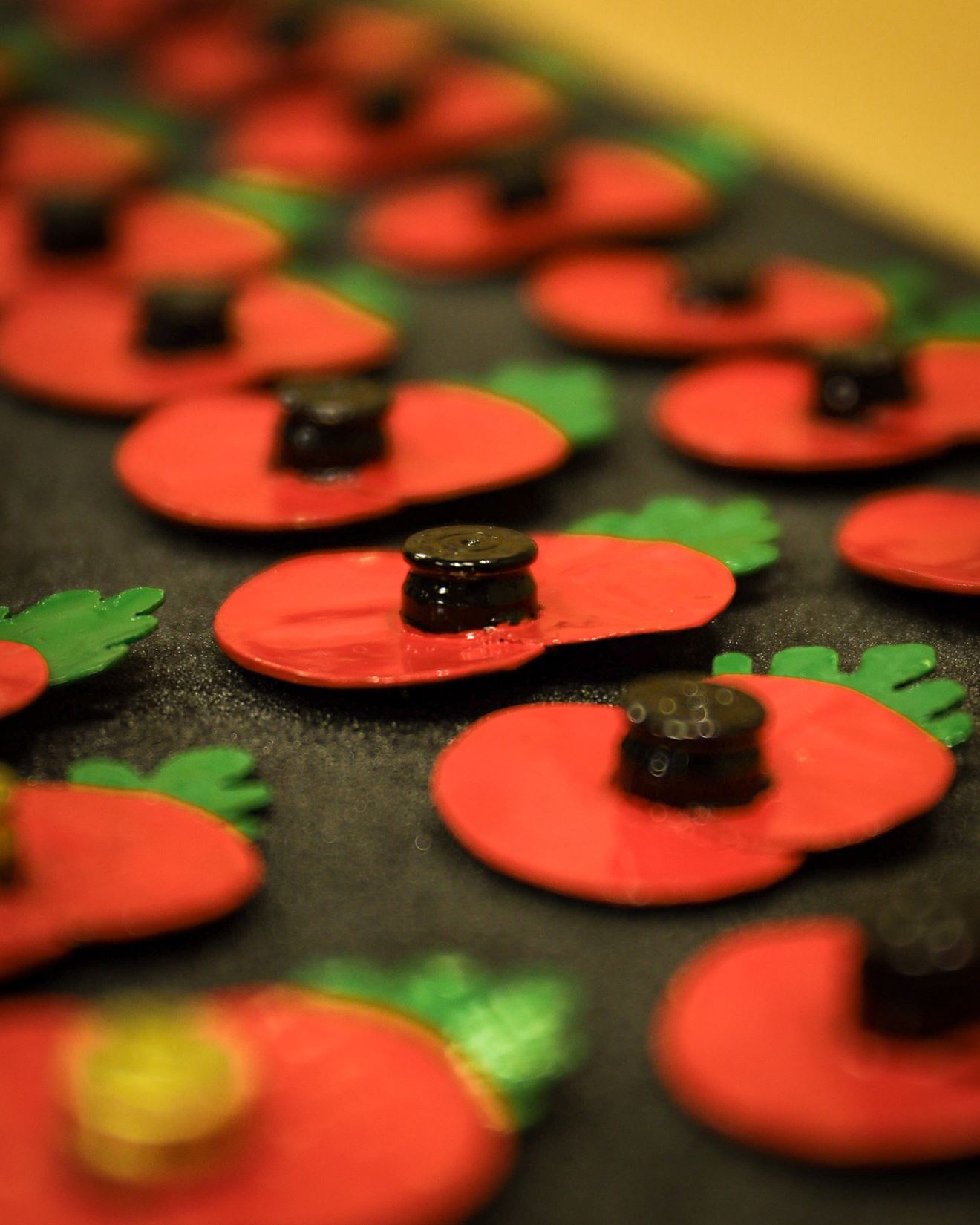Some of the poppies crafted from used shells by PO Andy Kirkaldy Some of the poppies crafted from used shells by PO Andy Kirkaldy