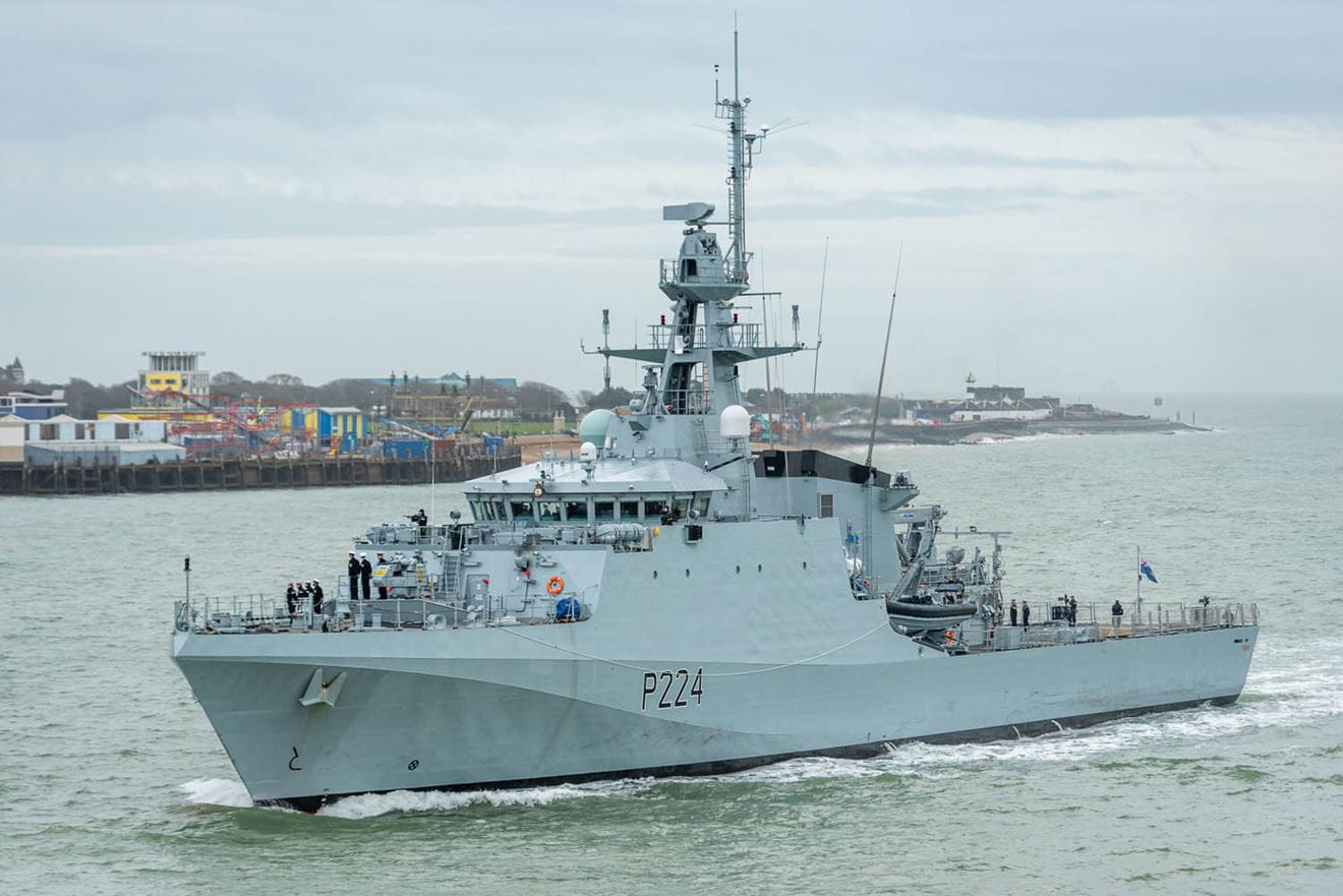 HMS Trent first entry into Portsmouth
