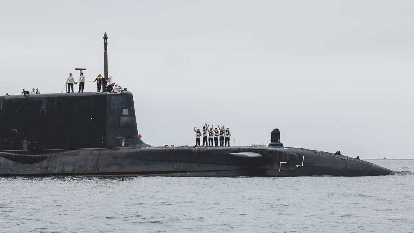 HMS Astute arrives in Plymouth for refit