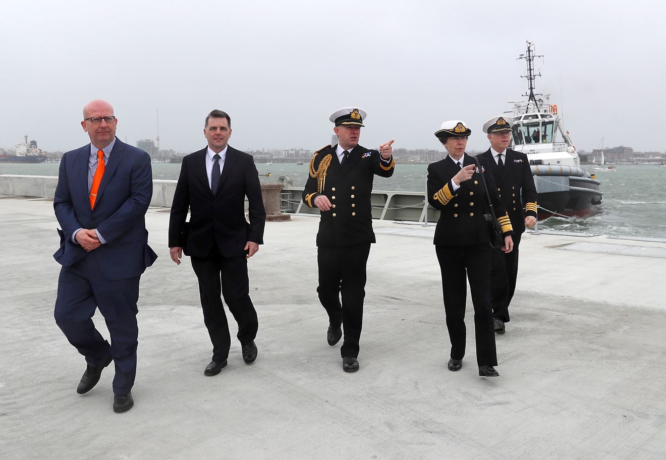 Her Royal Highness The Princess Royal has today officially named the jetty which will house the Royal Navy’s giant new aircraft carriers in Portsmouth.