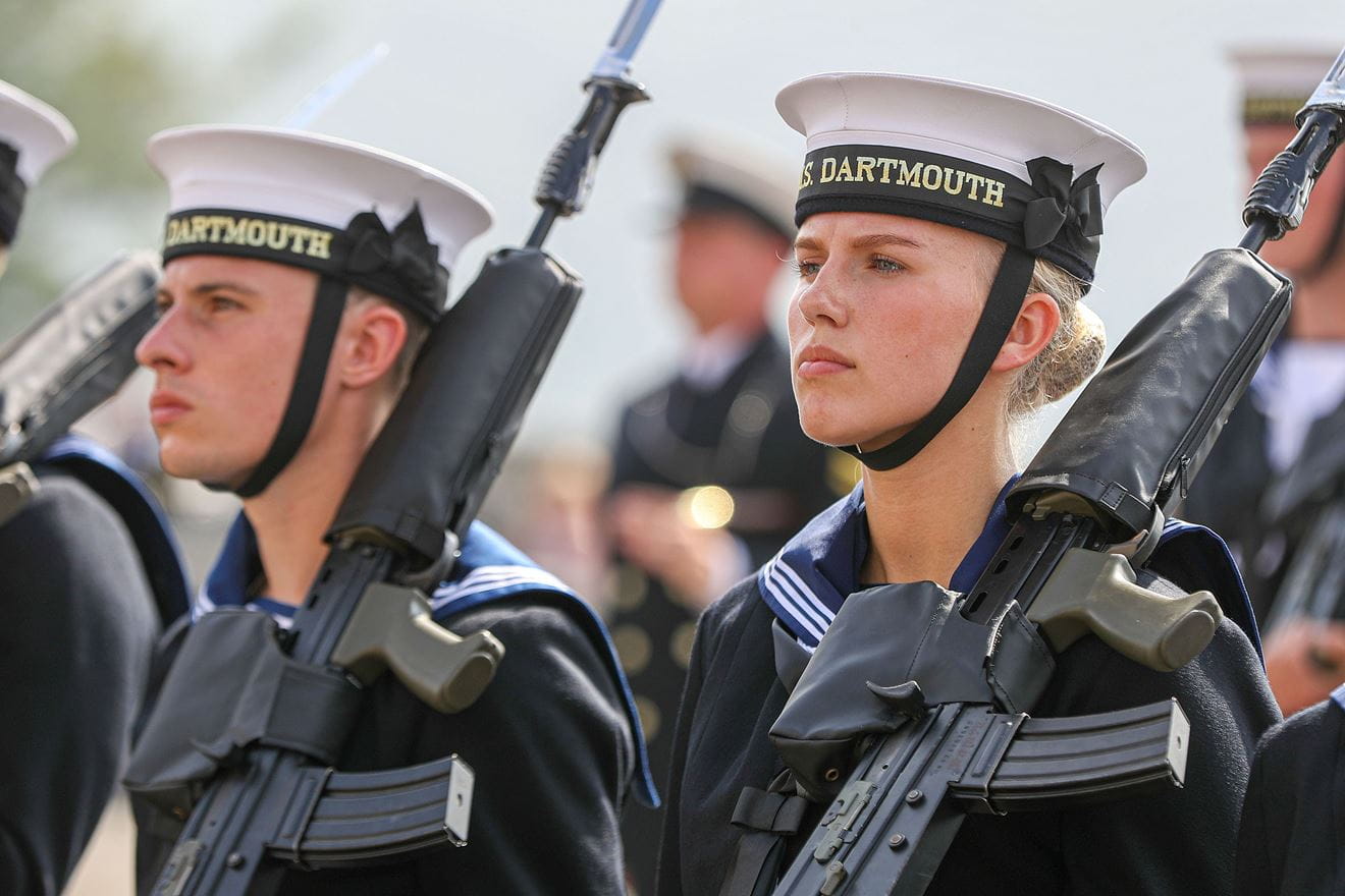 Junior ratings pass out in the Guard of Honour at BRNC Dartmouth Junior ratings pass out in the Guard of Honour at BRNC Dartmouth