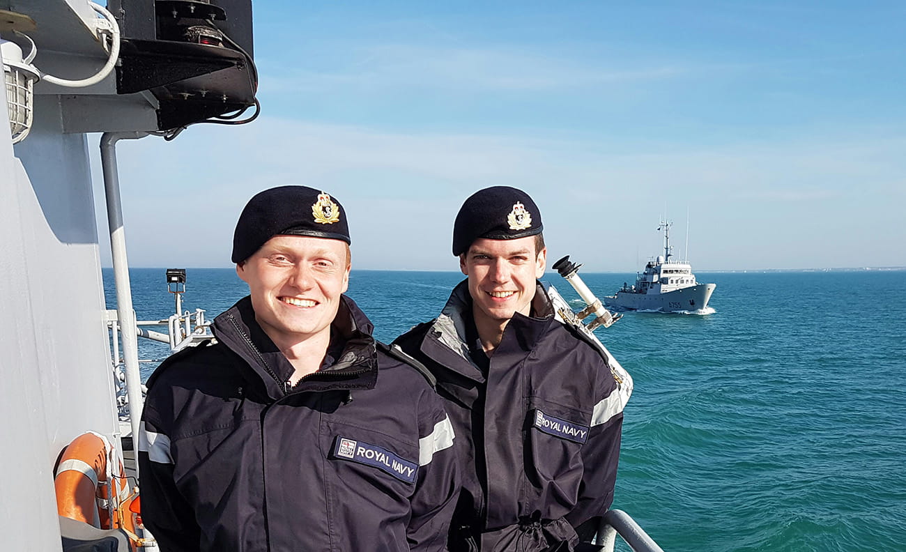Training at sea for BRNC Young Officers