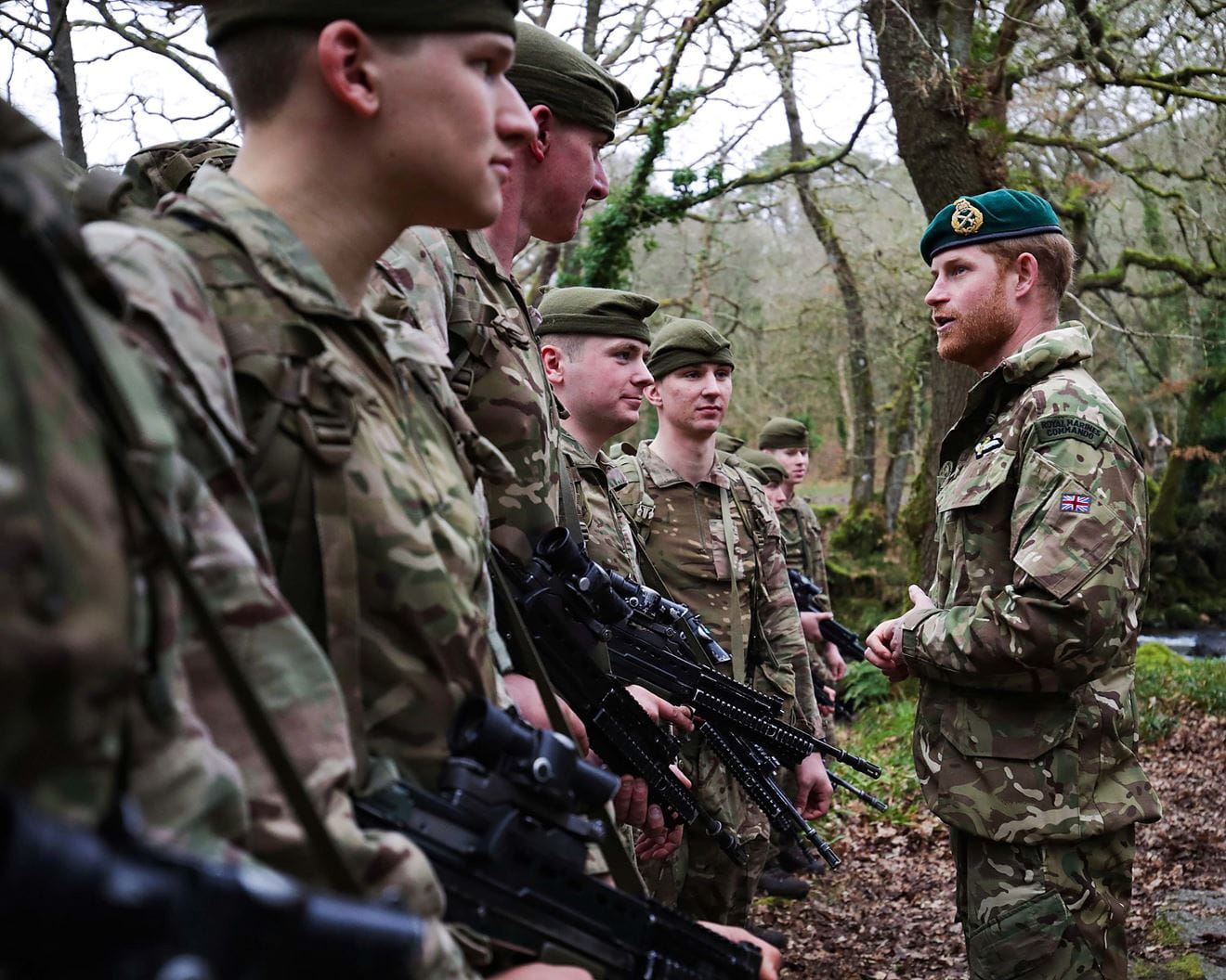 The Duke of Sussex visited Royal Marines at the Commando Training Centre in Lympstone