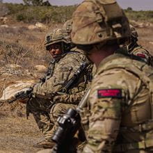 A Royal Marines Commando's During live firing