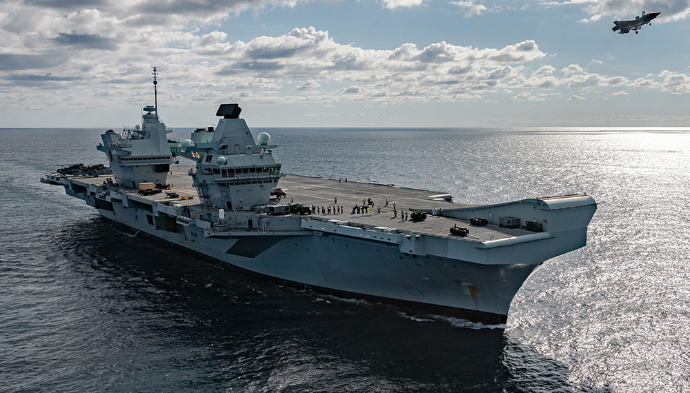 F-35 Lightning jet takes off from HMS Queen Elizabeth aircraft carrier