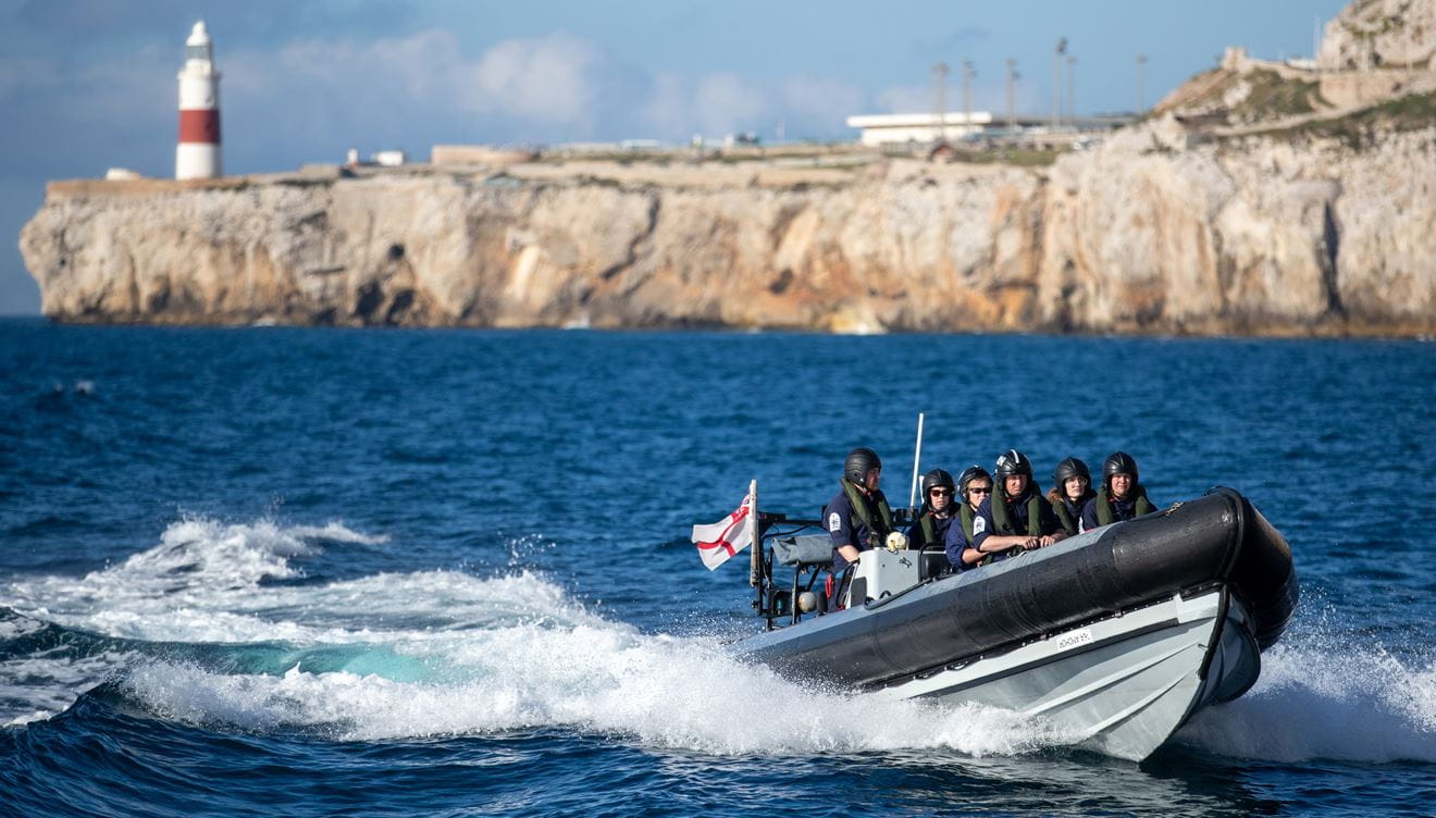 Royal Naval Reserve with COMMARRES, Commodore Jo Adey visiting Royal Naval Gibraltar Squadron at HM Naval Base in Gibraltar.