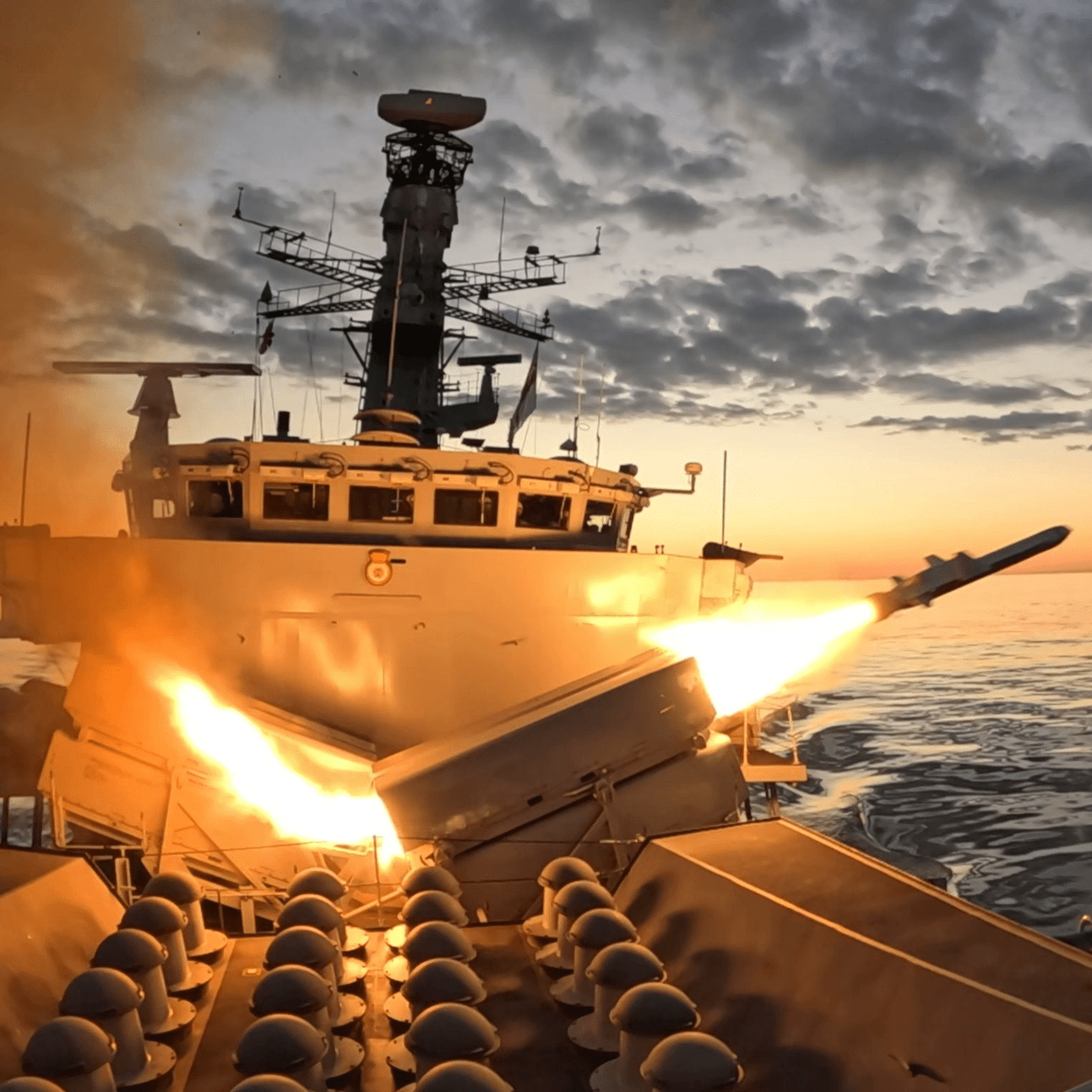 HMS Somerset firing missile