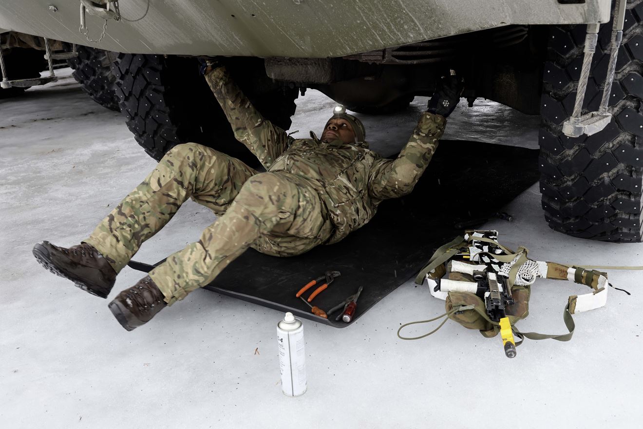 The Combat Service Support (CSS), vehicle maintenance during exercise STEADFAST DEFENDER.