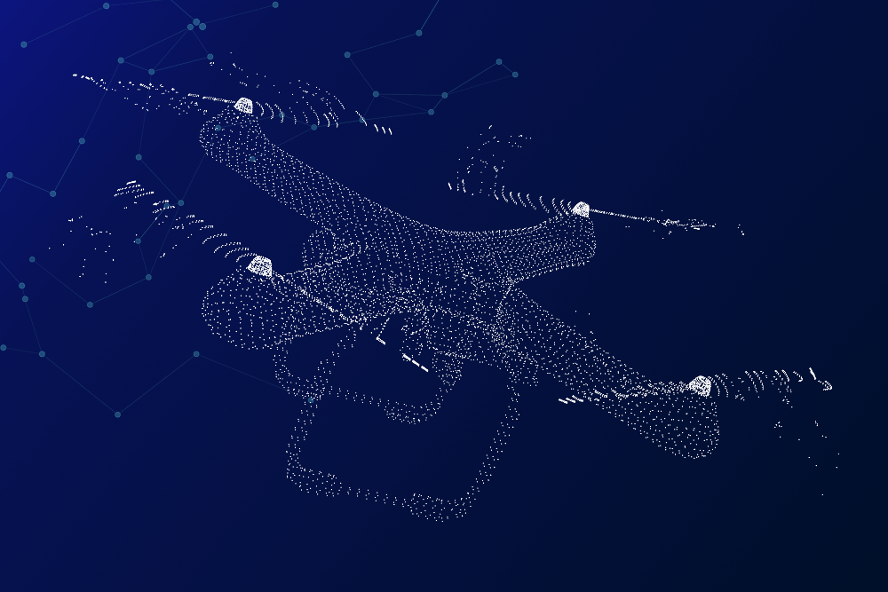 pixel image of a drone