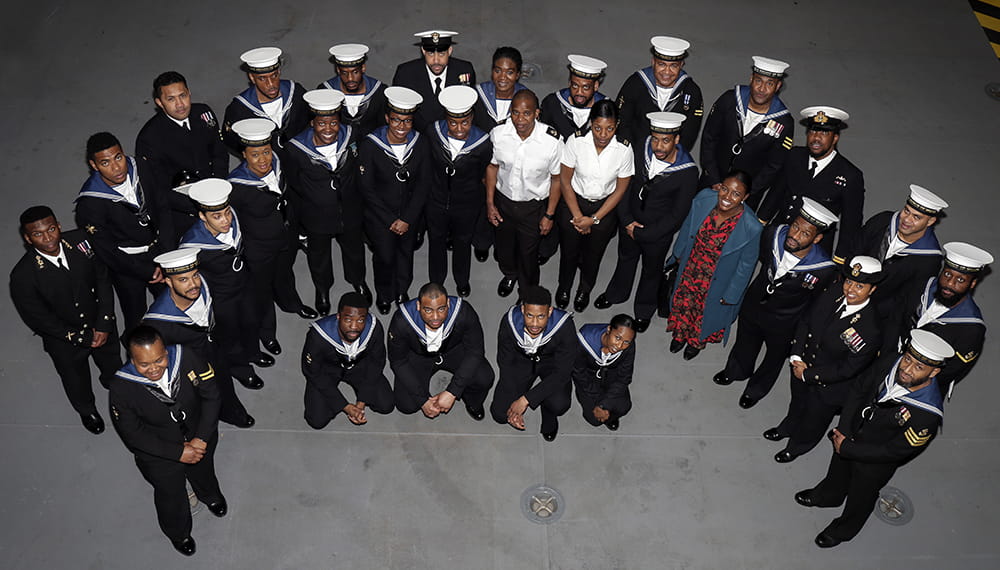 Pictured here is Commonwealth Members onboard HMS Prince of Wales during the Commissioning of HMS Prince of Wales held on the 10th December 2019.