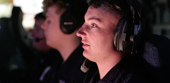 Sonar Submariner looking at screen