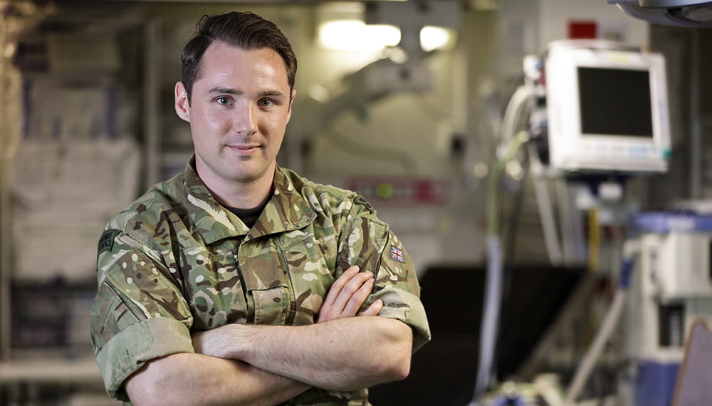 royal-navy-careers-royal-marines-band-service-08 Royal Marine Band Member Musician Liam O'Neill who's secondary role is working in surgery as a runner and a spare pair of hands.