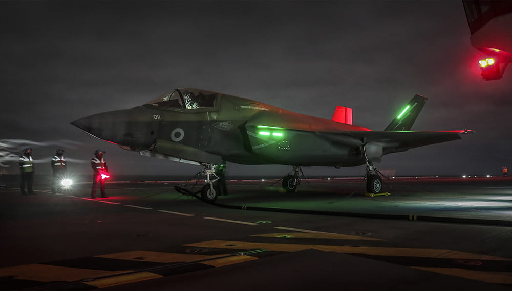 royal-navy-careers-fleet-air-arm-05 F-35B lightning jets begin night flying operations on HMS Queen Elizabeth.