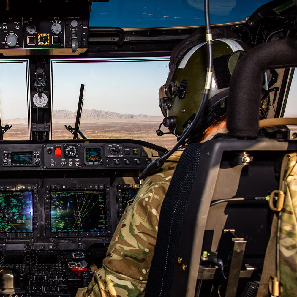 View out of the cockpit from a Wildcat helicopter