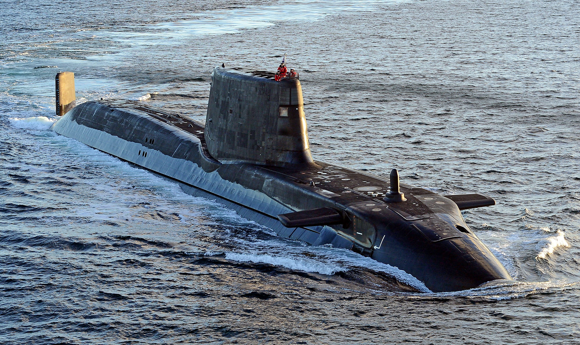 Equipment-Overview-02-Submarines HMS Astute submarine surfaced surrounded by water