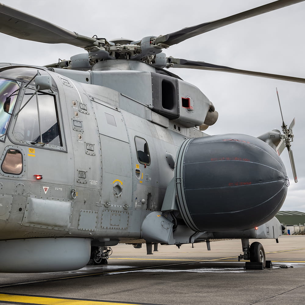 Radar system on a Merlin 'Crowsnest' helicopter