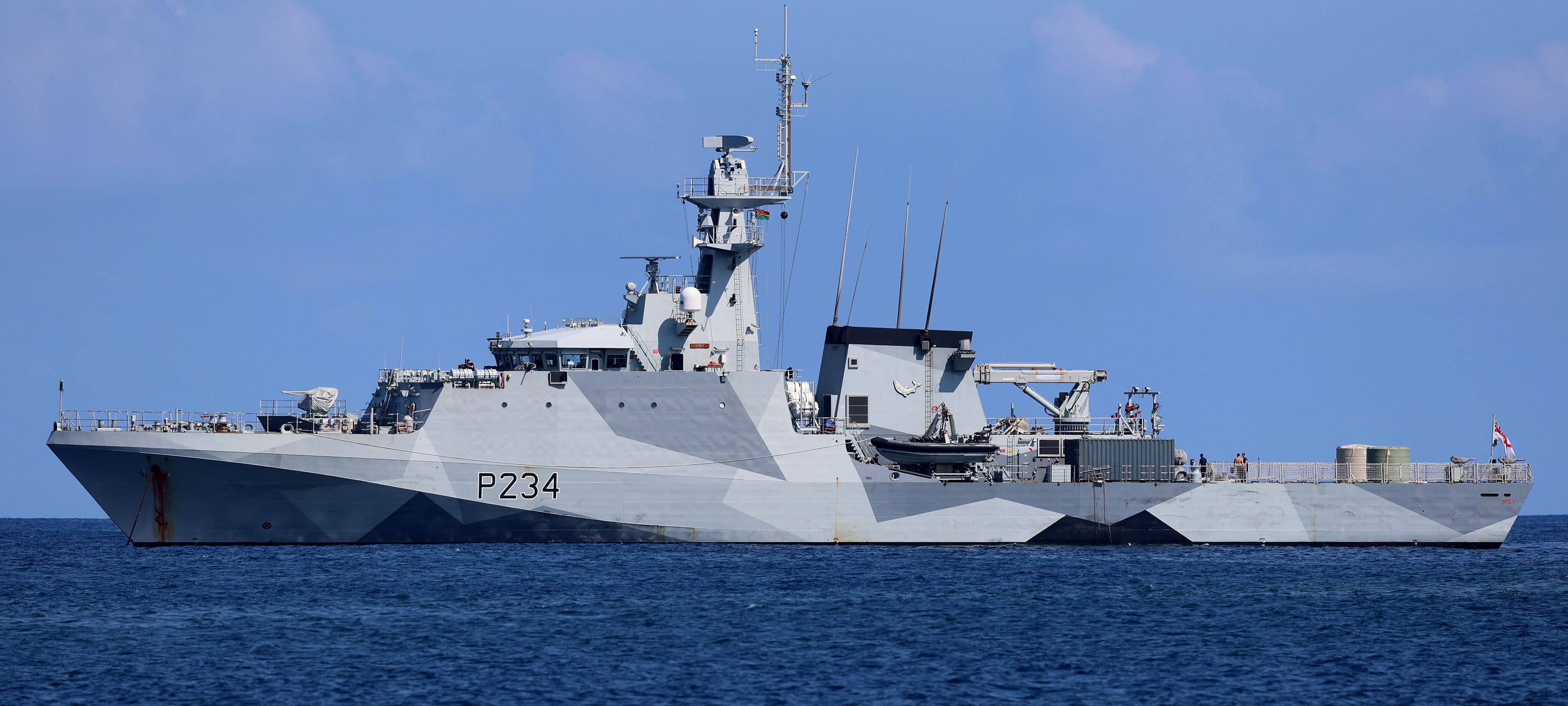 Royal Navy Ship HMS Spey at sea