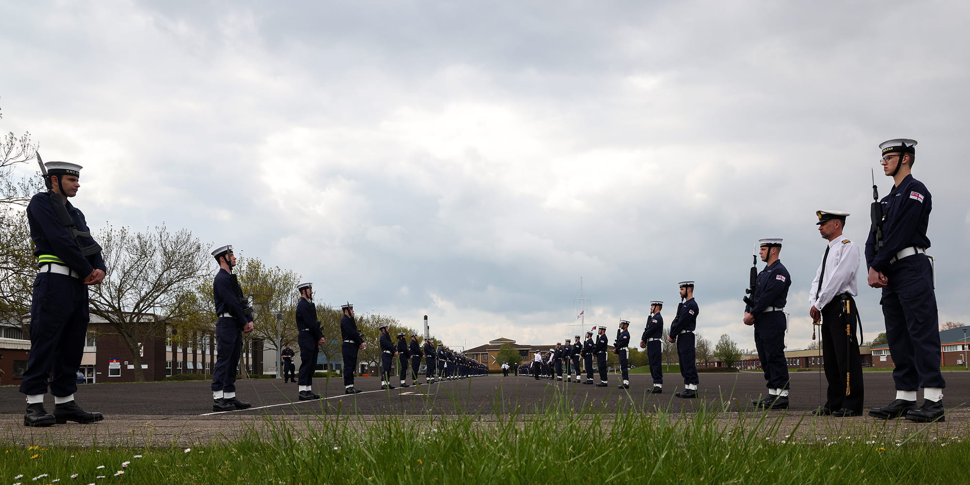 Royal Navy personnel conducting a rehearsal at HMS Sultan