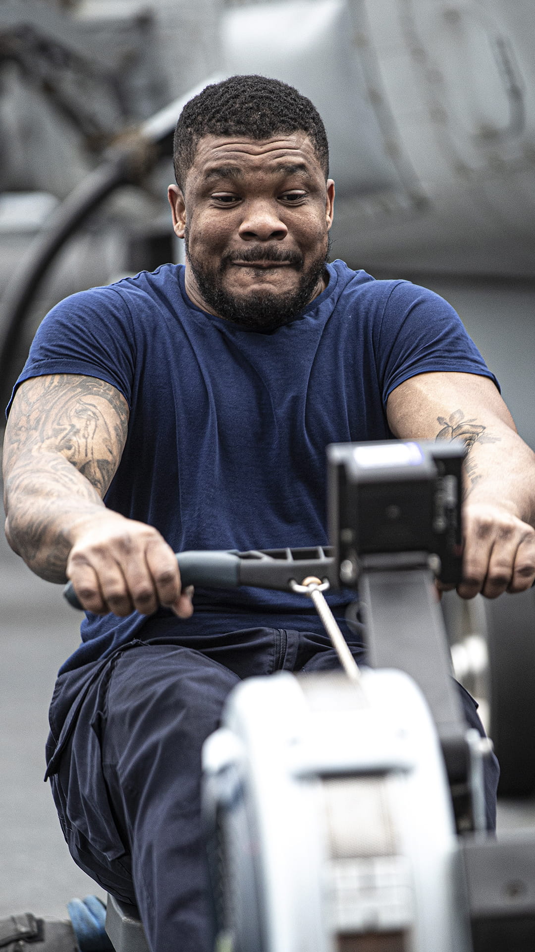 A man on a crossfit training machine