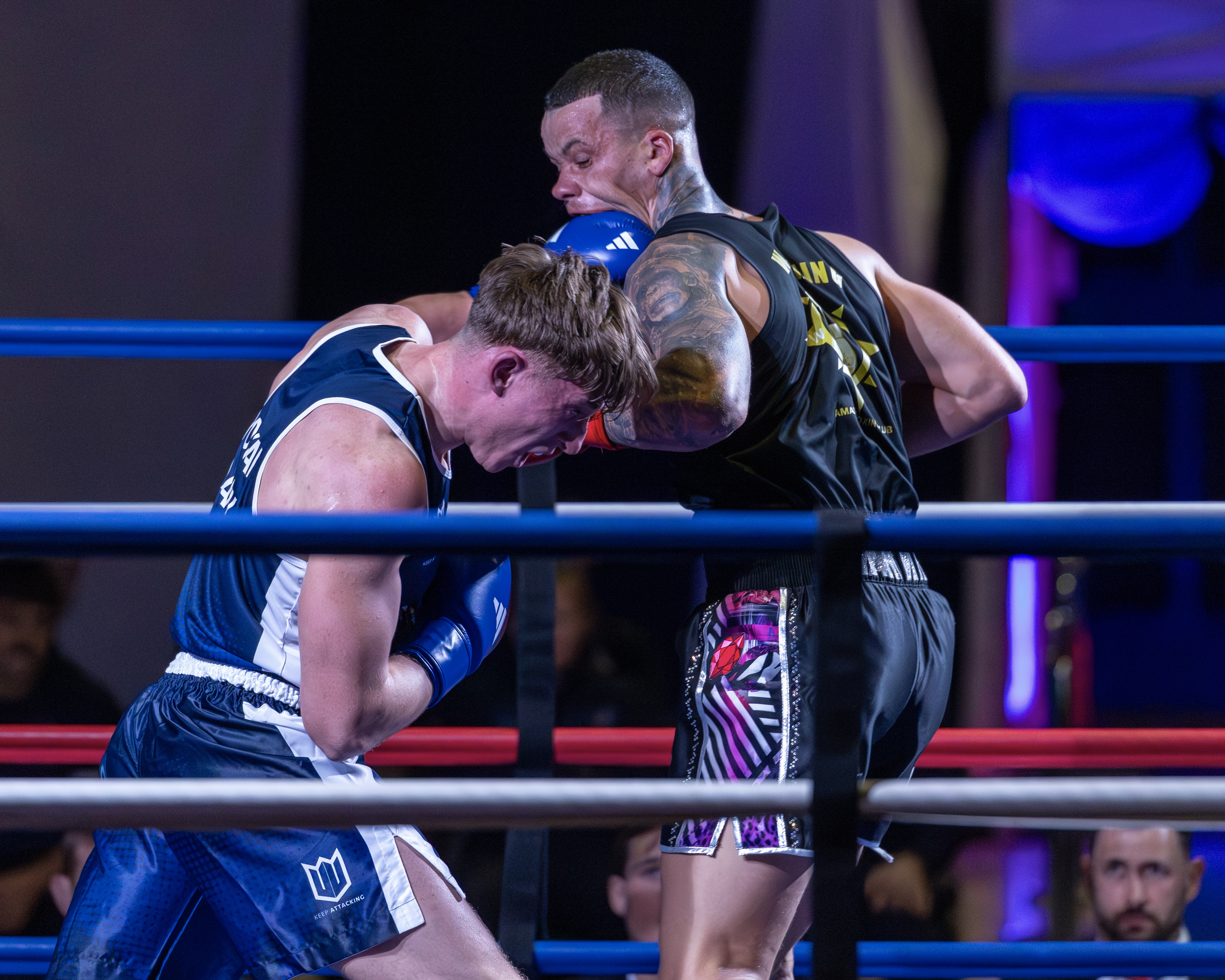 Boxers fight in the ring at UKAF Boxing Championships