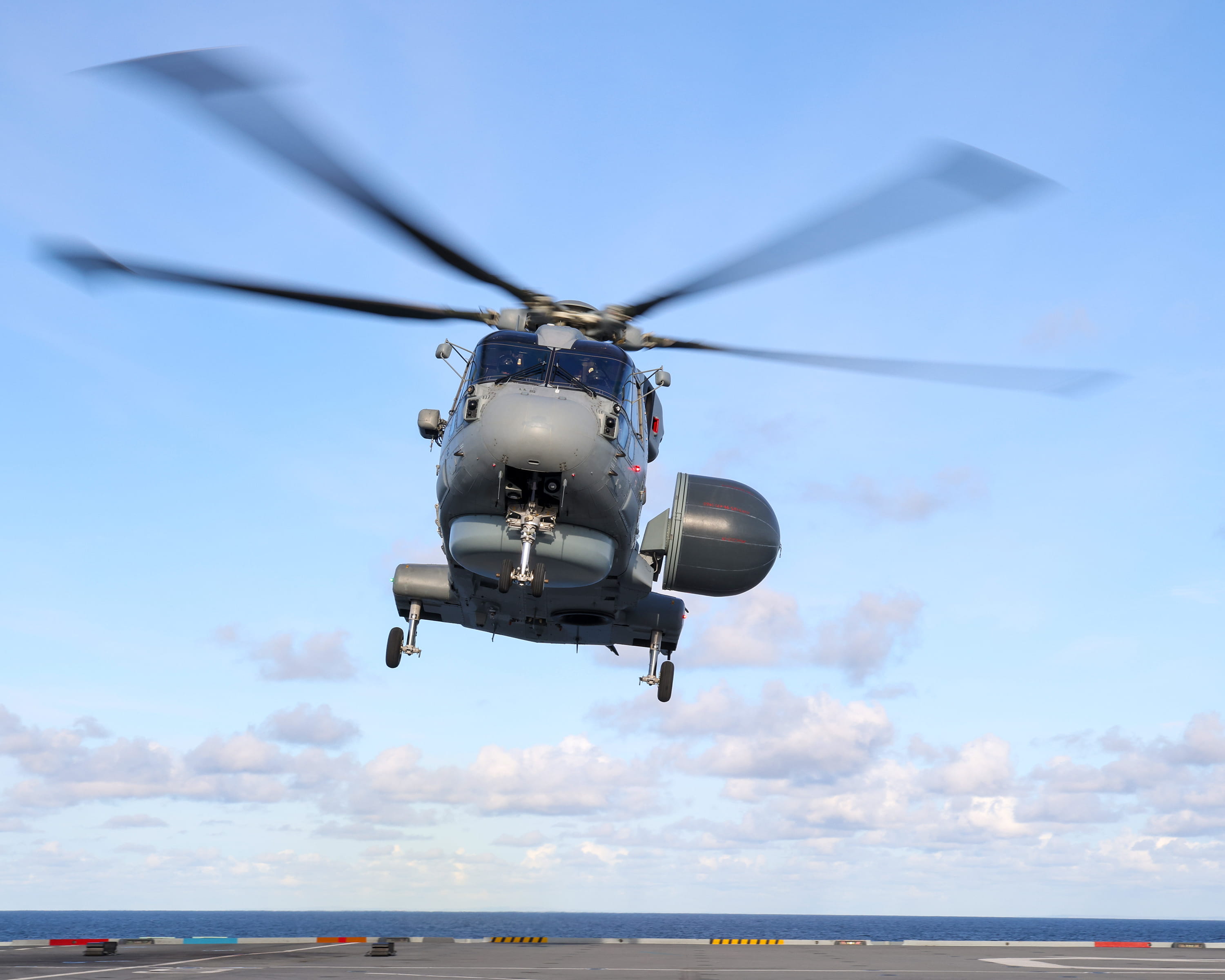 Merlin helicopter of 820 NAS are deployed on HMS Queen Elizabeth as part of the UK Carrier Strike Group. Picture: POPhot Jay Allen