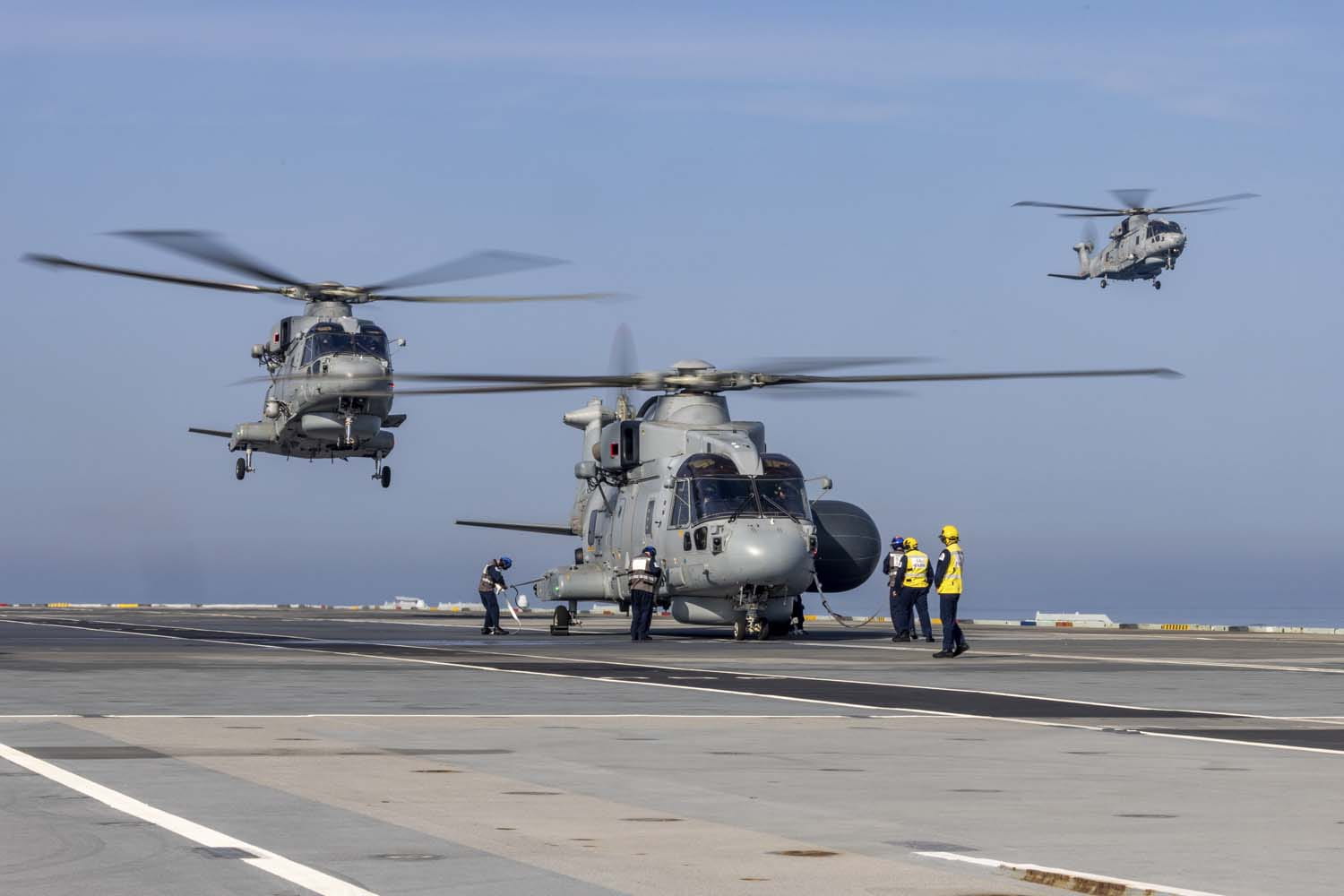 Merlin Mk2 helicopters of 820 NAS have joined HMS Queen Elizabeth. Picture: AS1 Amber Mayall RAF