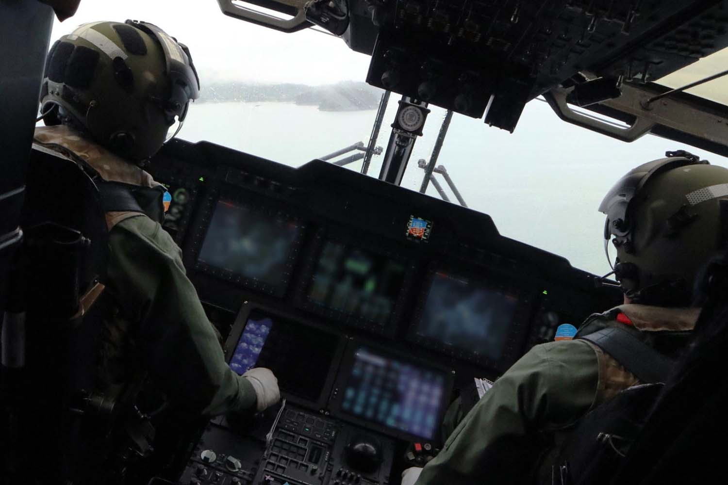 A cockpit-eye view of the fjords around Bergen in the summer rain
