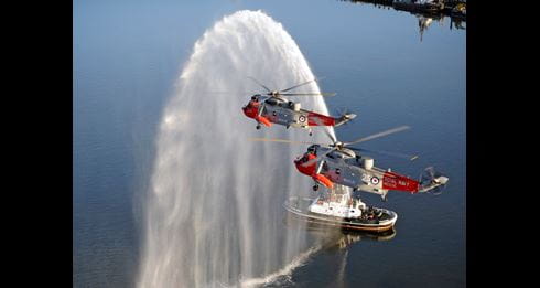 Farewell flypast from Royal Navy's helicopter heroes