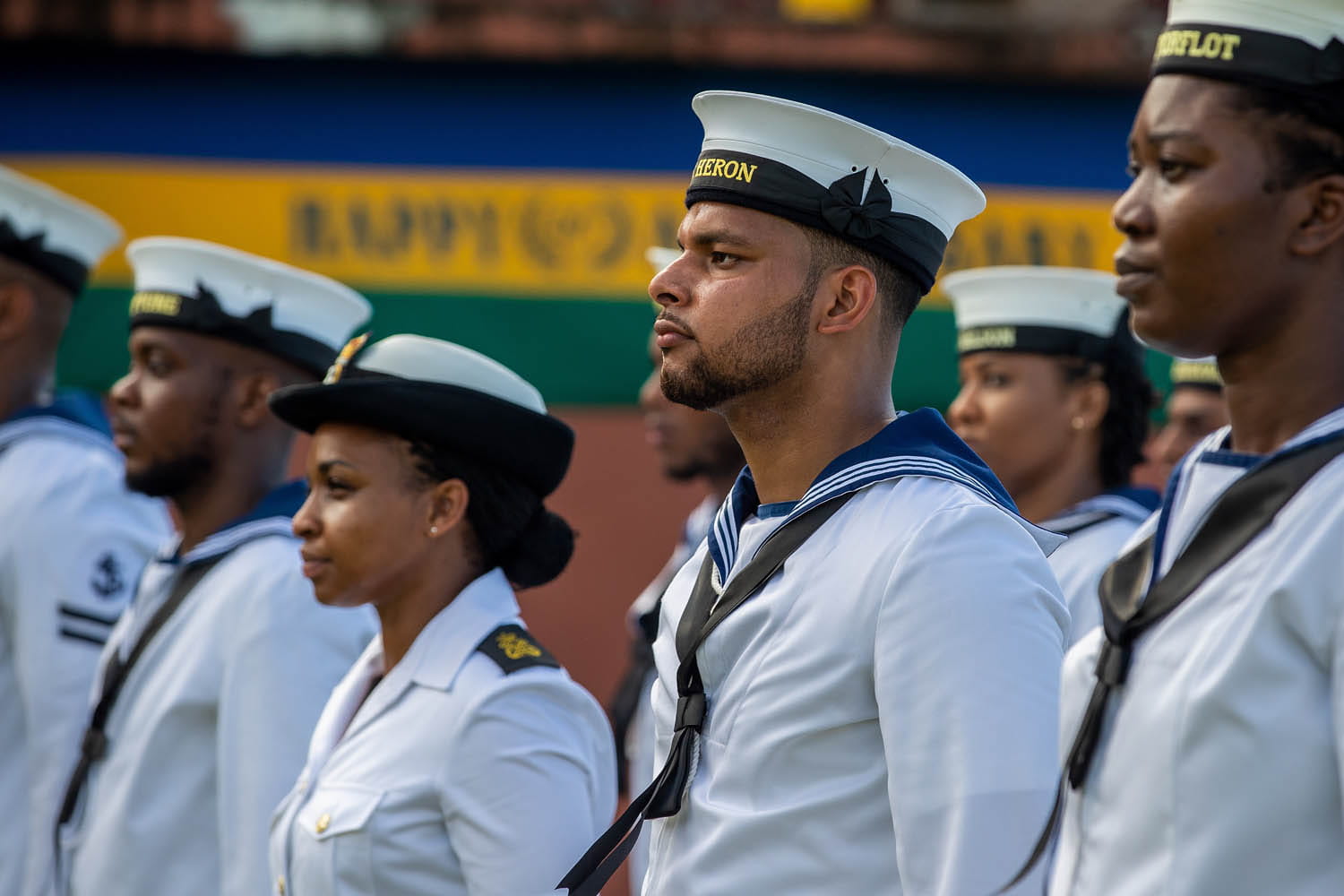 Royal Navy Sailors in St. Vincent and The Grenadines Parade