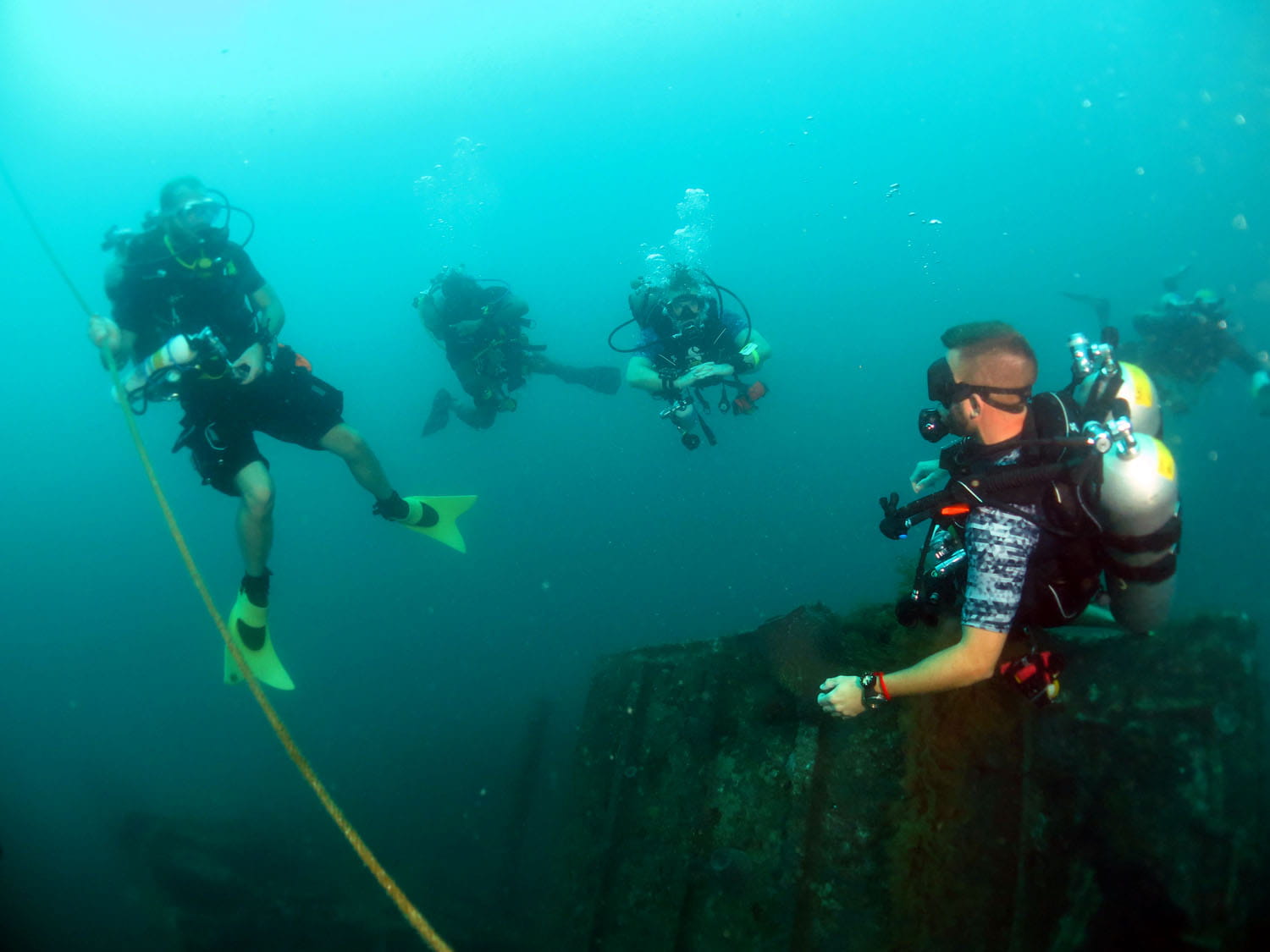 Navy amateur divers visit WW2 shipwrecks off Brunei