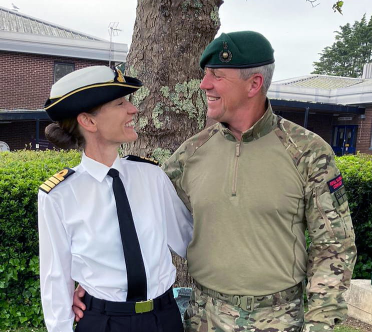 Capt Suzi Nielsen with her husband Major Erik Nielsen, awarded the OBE and MBE in the Queen's Birthday Honours 2