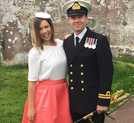 Lt Cdr Nathan Geddes with wife Nicola