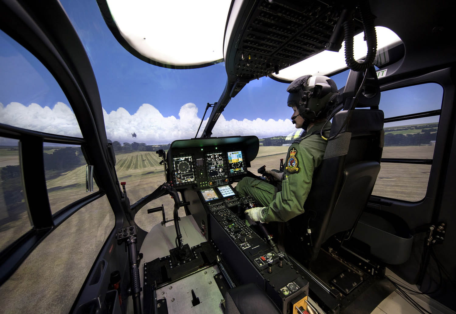 Inside one of the Flight Training Devices (FTD) at RAF Shawbury