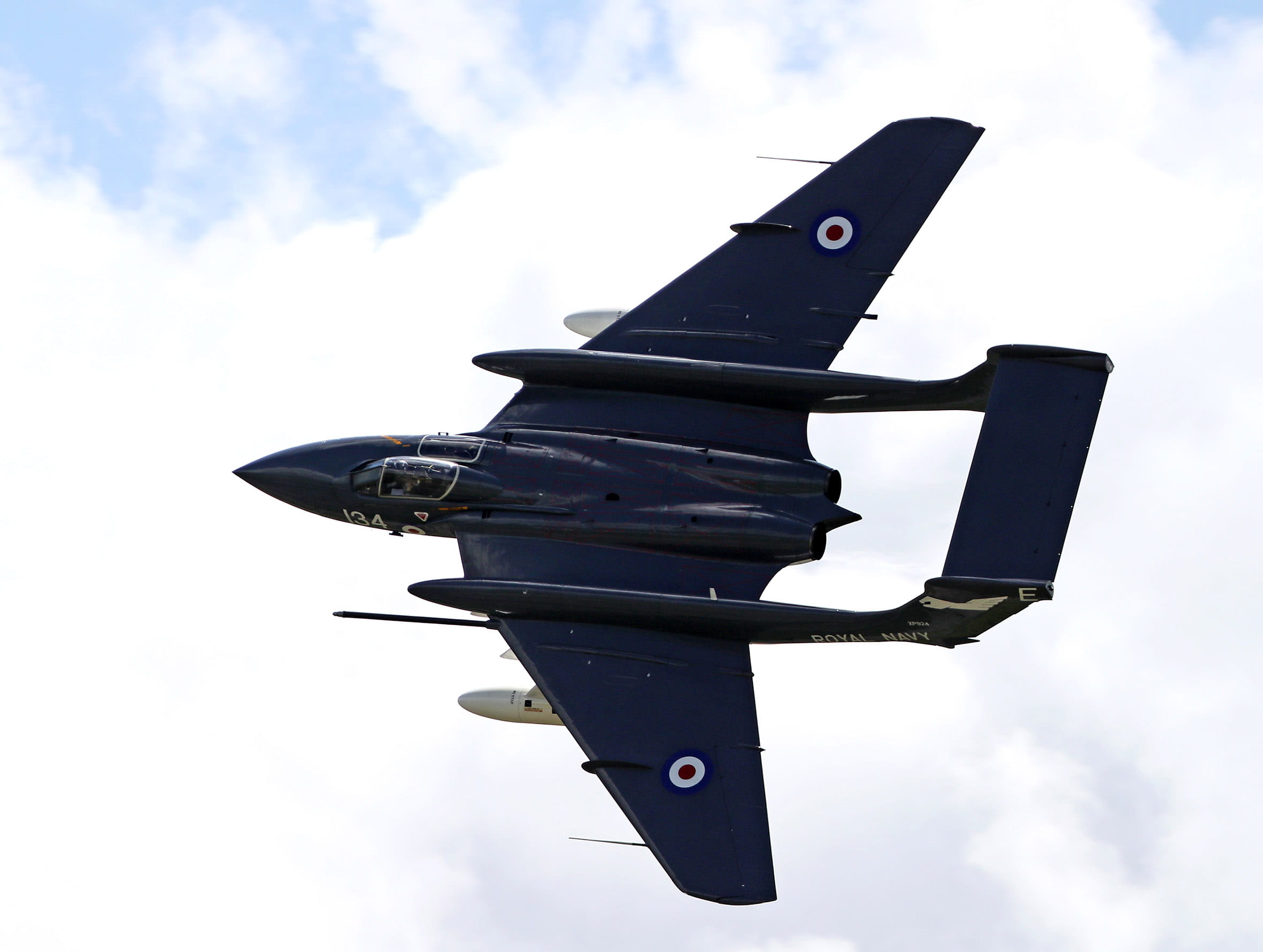 Foxy Lady banks left as she passes over the crowds at Yeovilton Air Day in 2016