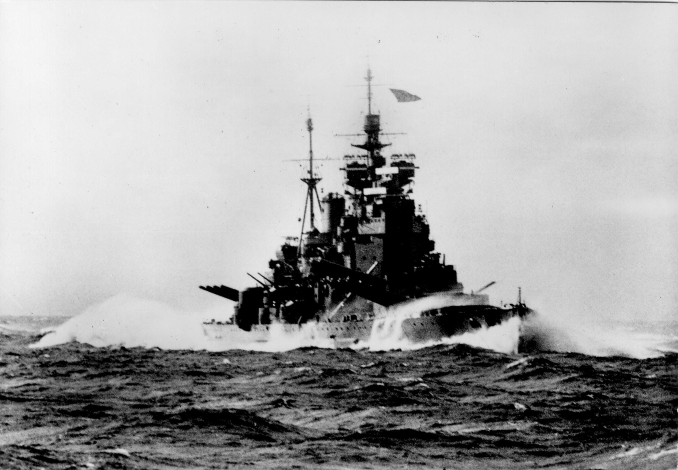 HMS Duke of York at sea HMS Duke of York at sea