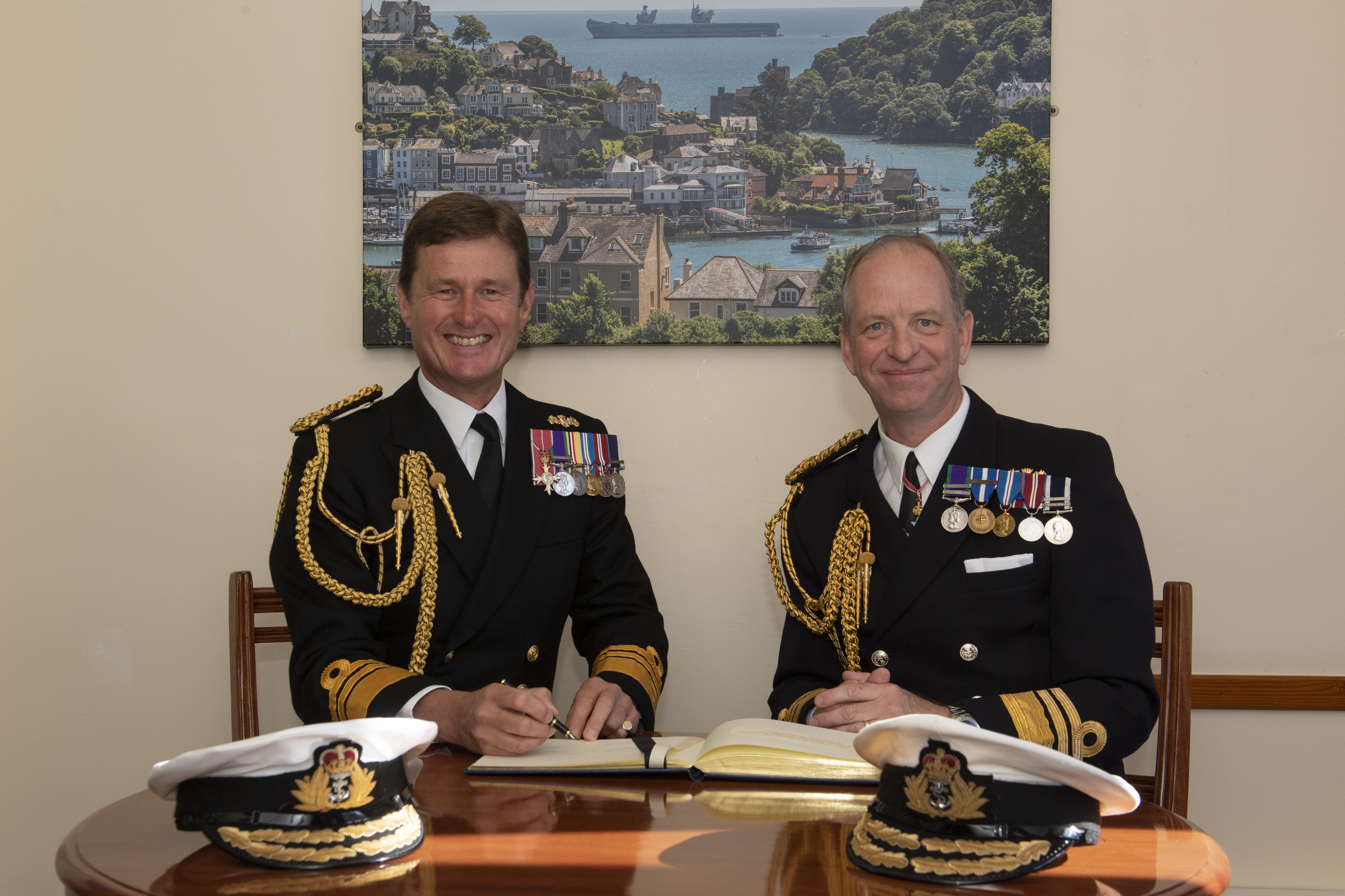 Vice Admiral Andy Burns, left, takes on the role of Fleet Commander from Vice Admiral Jerry Kyd