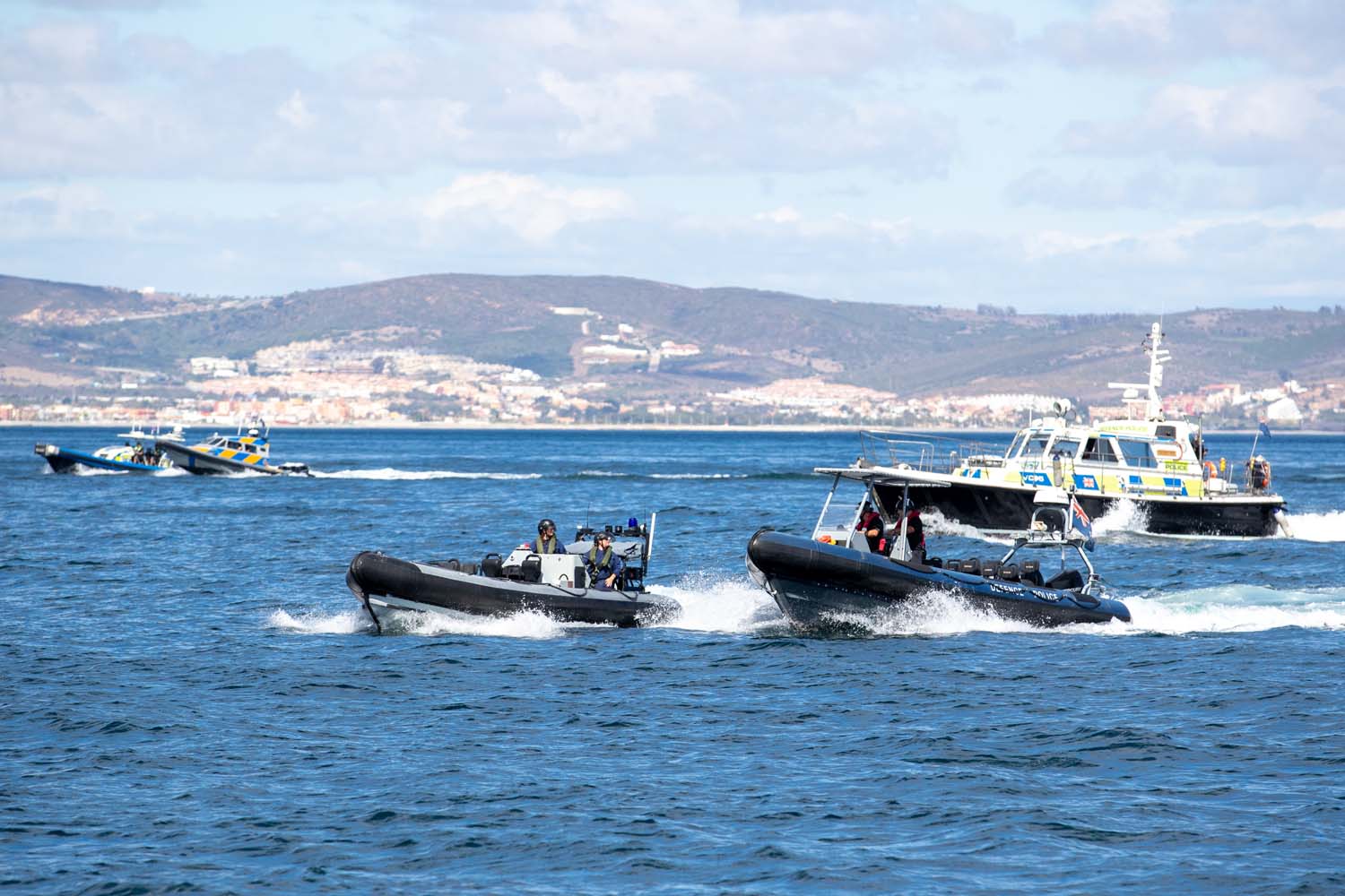HMS Dagger and HMS Cutlass, of the Royal Navy Gibraltar Squadron, joined a host of others on the Rock in a joint training exercise off the coast. Picture: Cpl Dave Blackburn