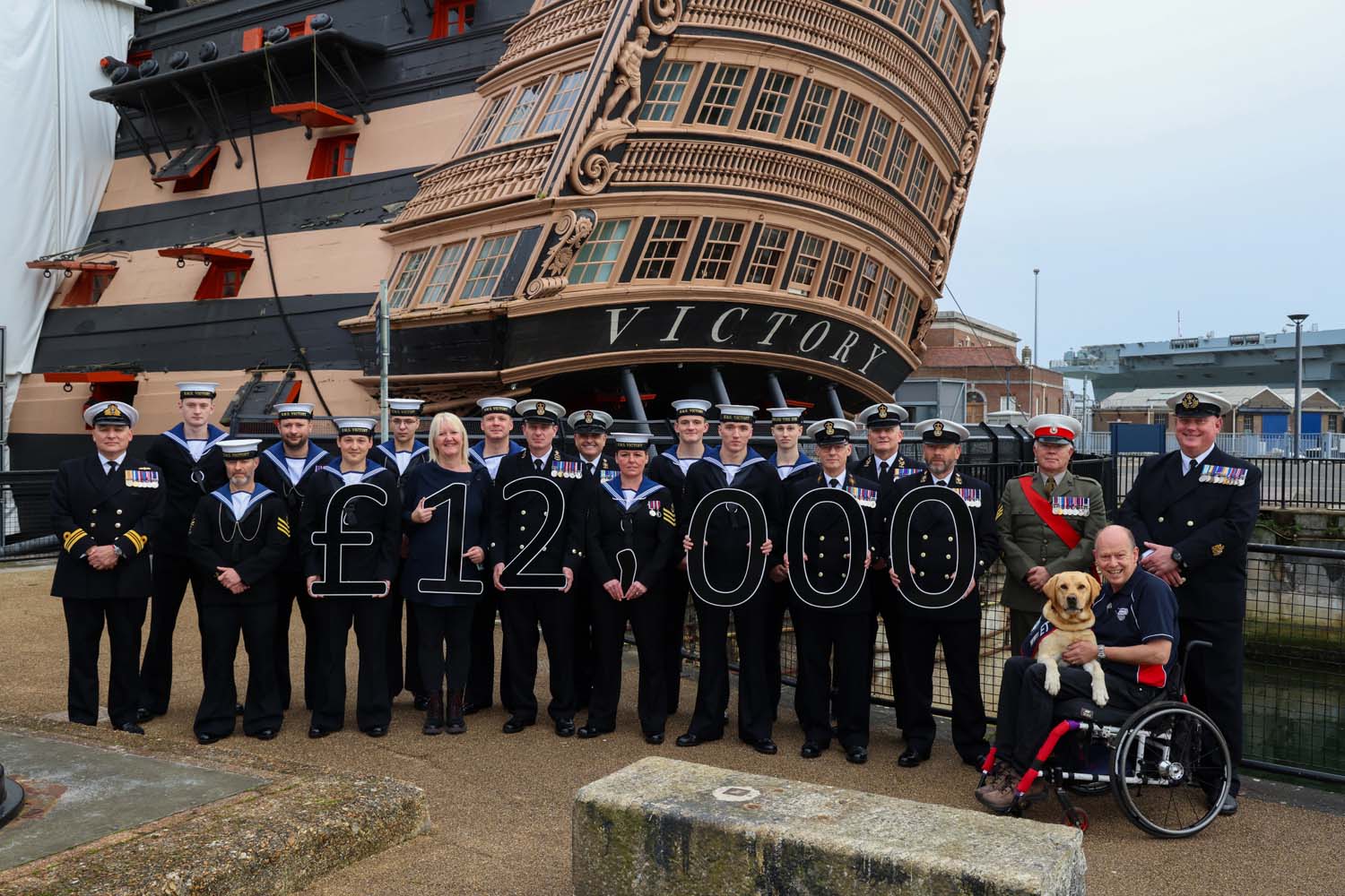 HMS Victory gets her own ‘Nelson’ after raising money for Hounds for Heroes
