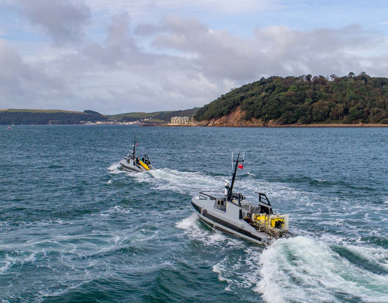 The Royal Navy has taken delivery of a new uncrewed surface vessel called RNMB Ariadne and other advanced systems as part of its minehunting operations. Picture: Shaun Roster