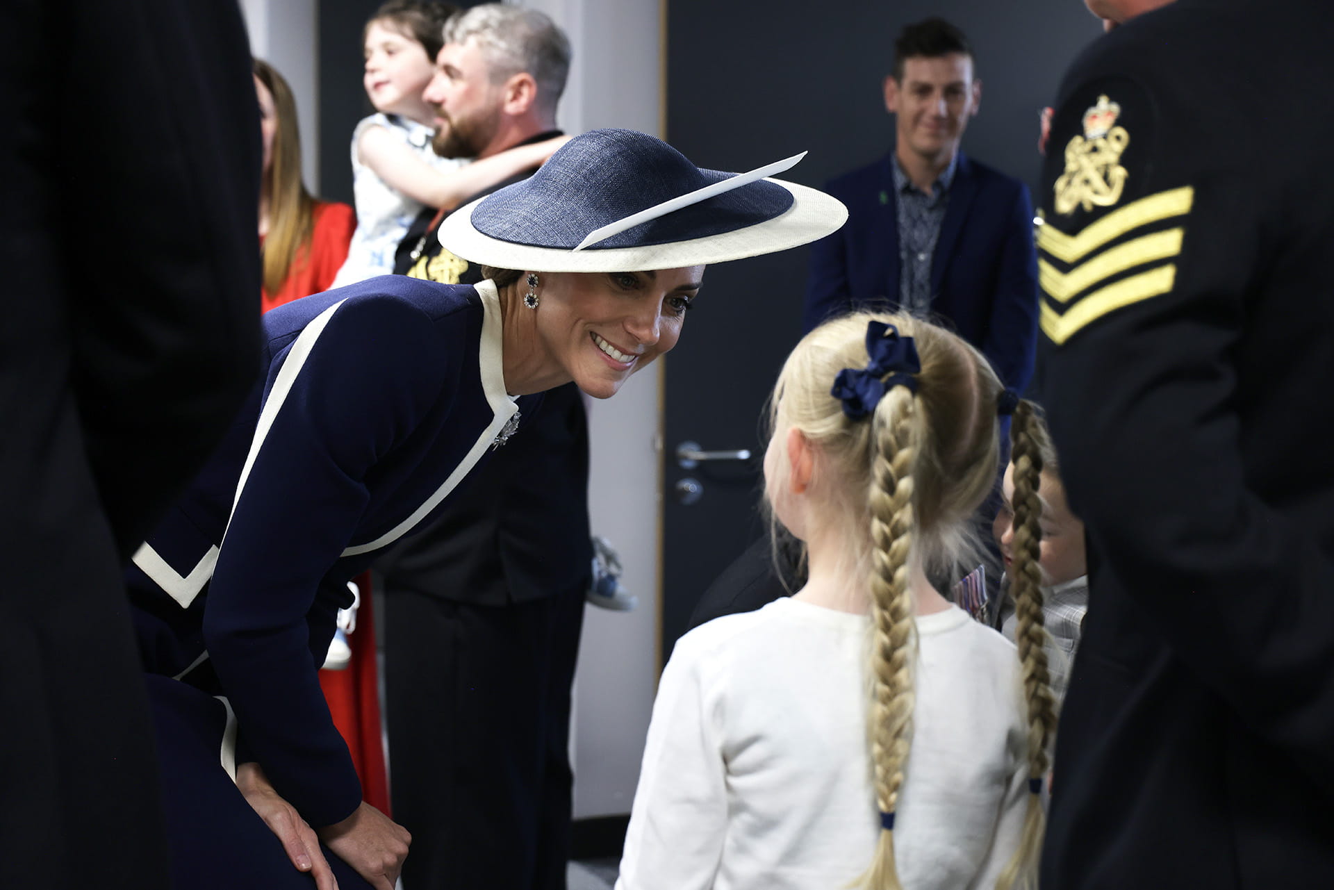 HRH The Princess of Wales meets the family of one of HMS Glasgow's senior ratings