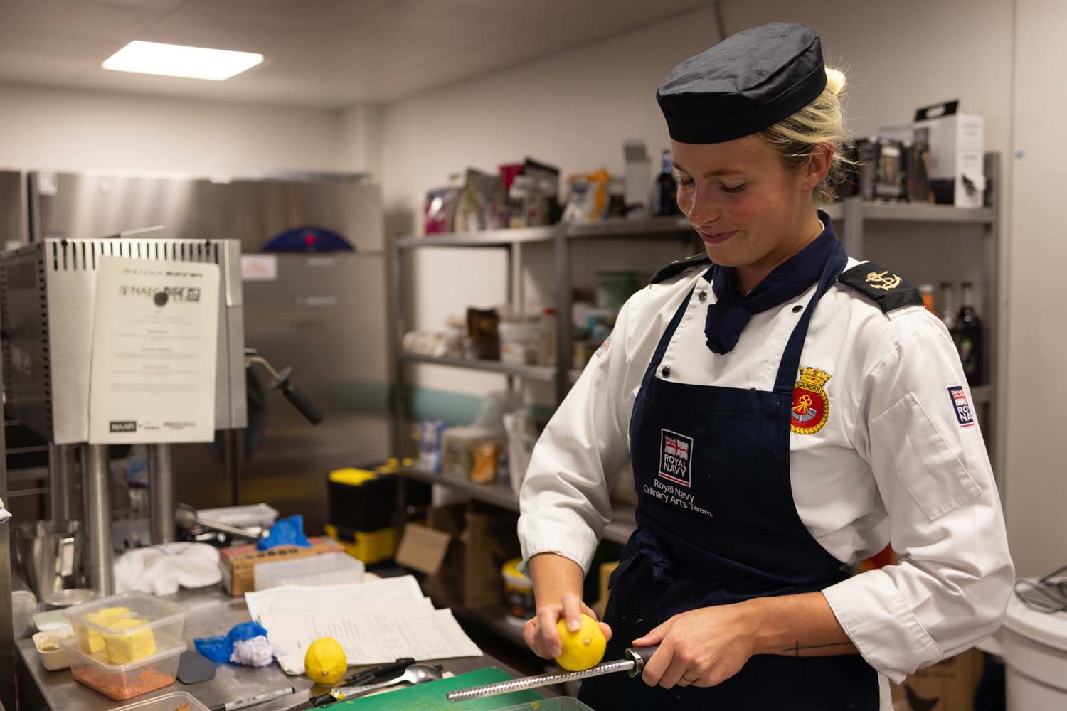 A chef practises at Worthy Down