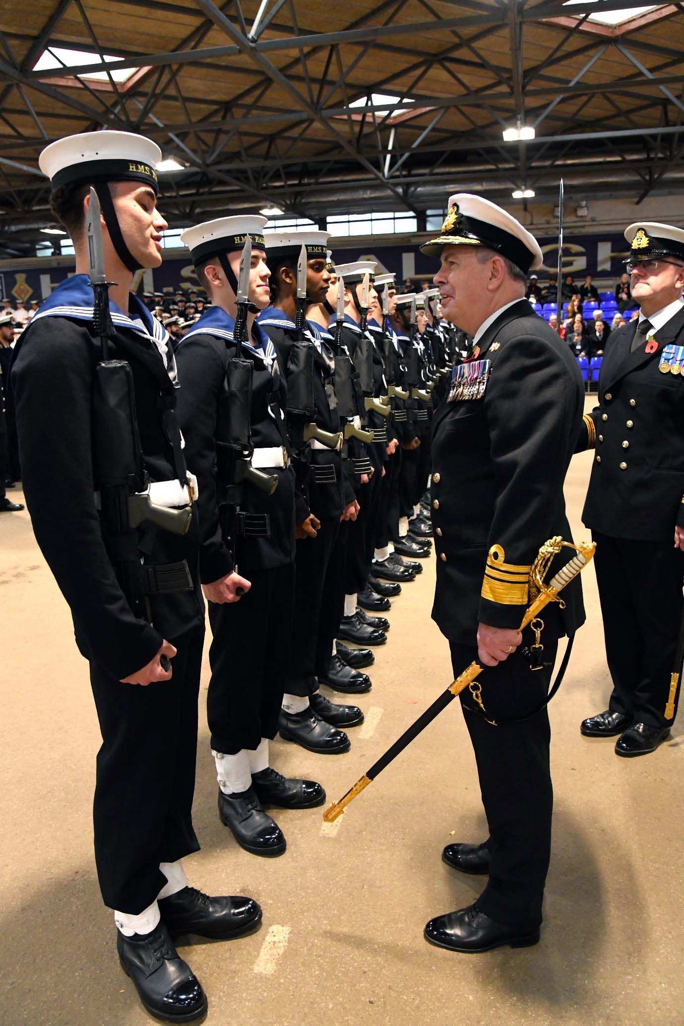 Admiral Beattie chats with the Guard of Honour