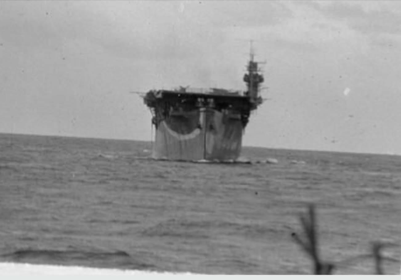 HMS Dasher escort carrier at sea IWM
