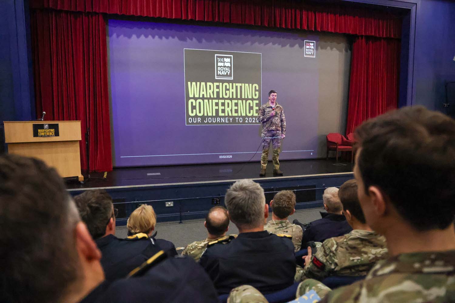 The First Sea Lord General Sir Gwyn Jenkins hosted his Warfighting Conference at HMS Collingwood. Picture: CPO Phot Dave Jenkins