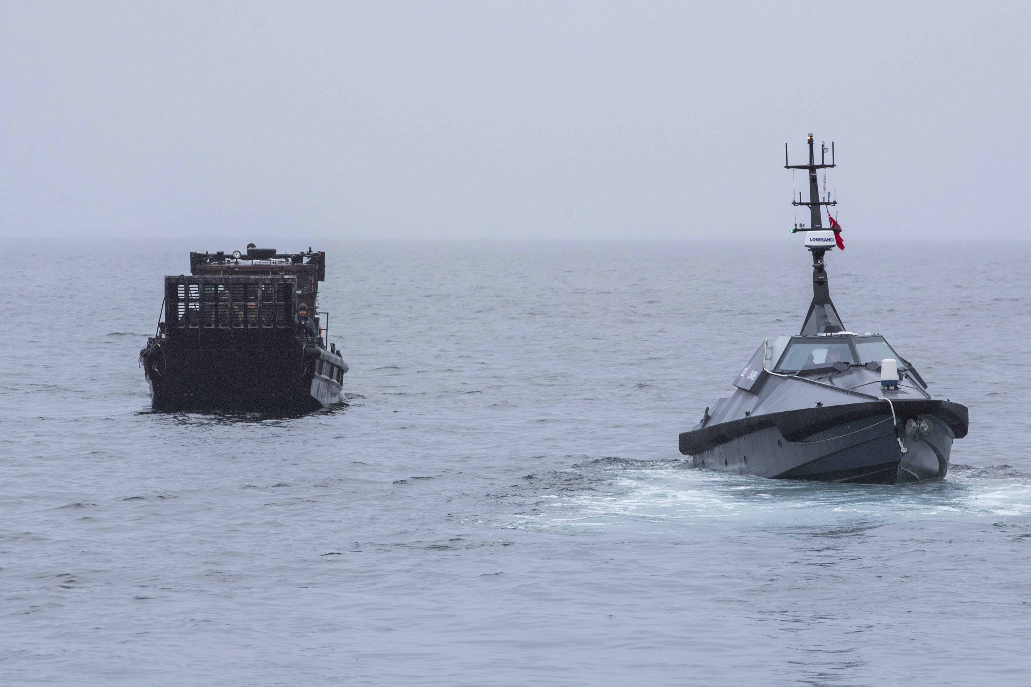 Autonomous Mast13 boat on trials with the Royal Navy in Norway. LPhot Joe Cater