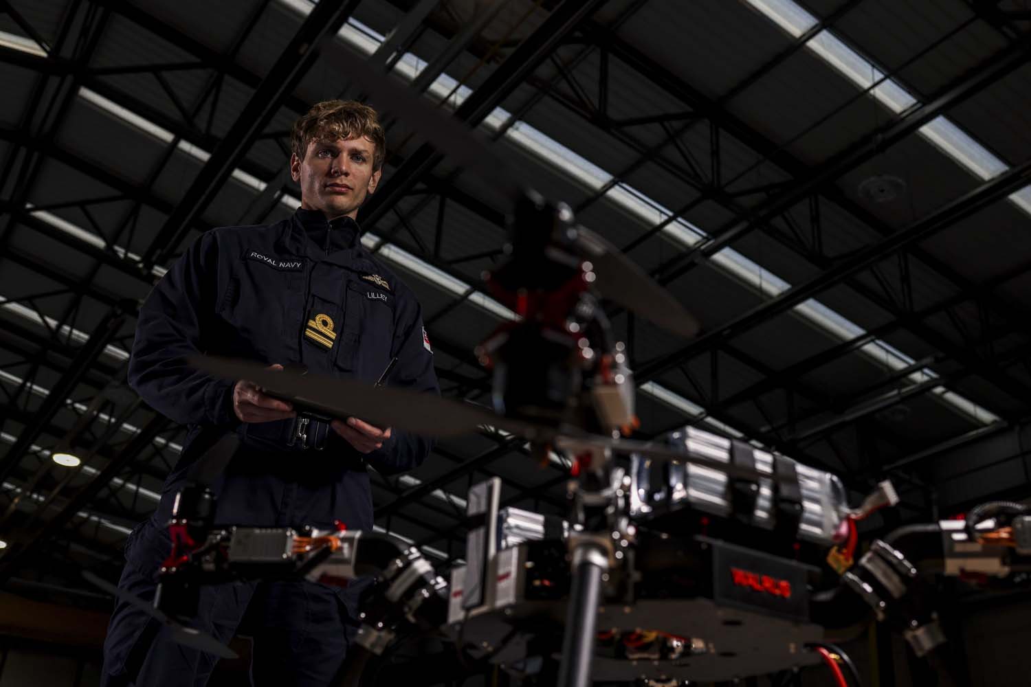 The Royal Navy's drone experts at 700X NAS have build their own quadcopter in a first for the squadron. Picture: LPhot Barry Swainsbury